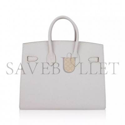 HERMES MASTER BIRKIN 35 EPSOM LEATHER PEARL GREY SILVER BUCKLE LUXURY BAG 205239520901 (35*28*18cm)